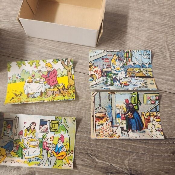 Vintage Hermann Eichhorn Fairy Tales Wooden Puzzle Blocks with Box West Germany - Picture 5 of 6